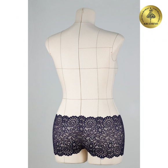 Кружево-стрейч KRUZHEVO арт.TBY.YSTL00839 шир.205мм цв.03 т.синий уп.25м