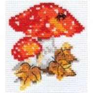 Набор для вышивания АЛИСА арт.0-48 Мухоморчики 9х10- см Набор для вышивания АЛИСА арт.0-48 Мухоморчики 9х10- см