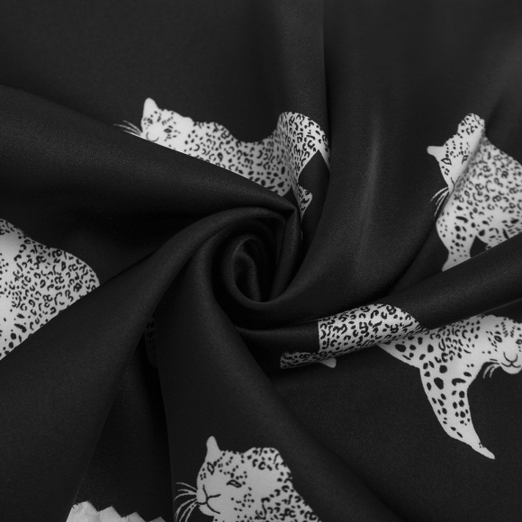 Ткань шелк Армани 90 г/м? 97% пэ, 3% спандекс шир.148 см арт.Р.50541.01 черный рул.25м