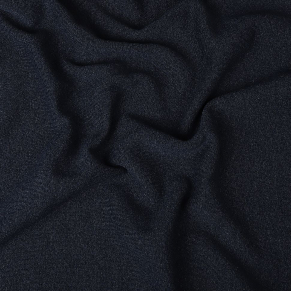 Ткань трикотаж Футер 3х нитка начес хлопок 320г пенье 185см синий меланж рул.30-60м рул.30-60м