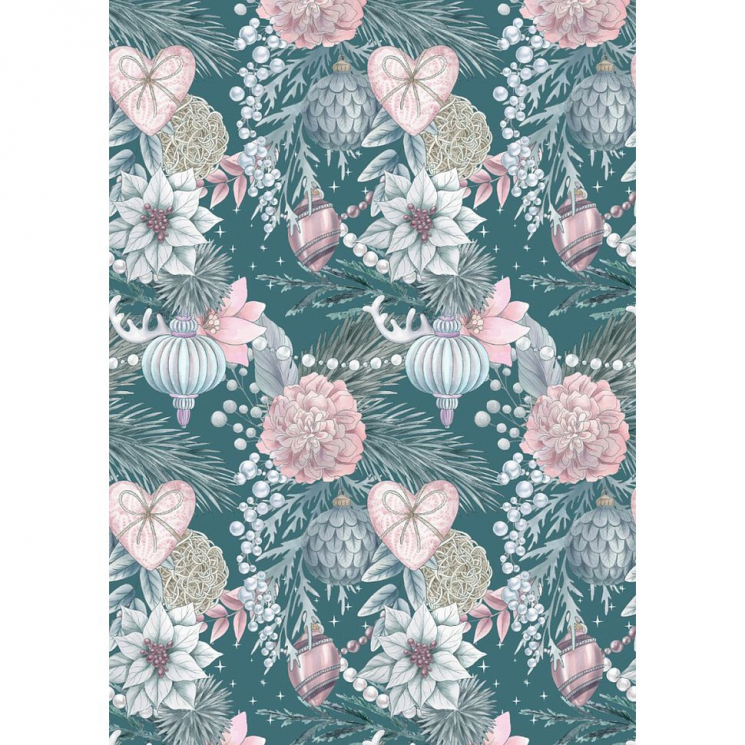 Ткань для пэчворка PEPPY Новогоднее Волшебство 135 г/м? 100% хлопок цв.НВ-07 т.зеленый уп.50х50 см