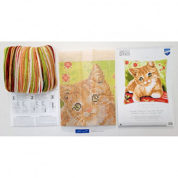 188195_Набор для вышивания подушки "Сладкий котенок"