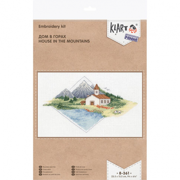 Набор для вышивания KLART арт. 8-361 Дом в горах 23,5х15,5 см