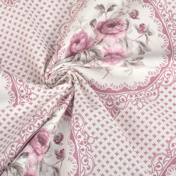 Ткань ранфорс Медальон, арт.WH 12260-v25, 130г/м?,100% хлопок, шир.240см, цв.розовый,  уп.3м