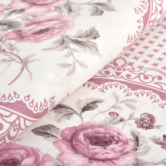 Ткань ранфорс Медальон, арт.WH 12260-v25, 130г/м?,100% хлопок, шир.240см, цв.розовый,  уп.3м