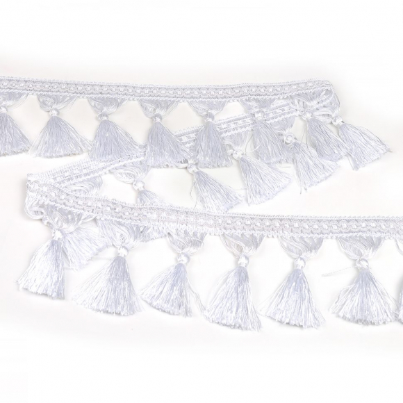 Бахрома для штор с кисточками арт.6152-0329 цв.6341 шир.100мм цв.белый уп.10м