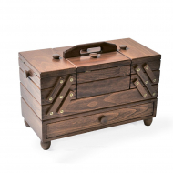 55785_Шкатулка для рукоделия, бук, 4 этажа, коричневый