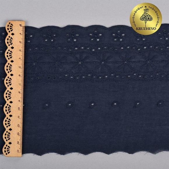 Шитье KRUZHEVO арт.ТСВ-20S13 (2507) шир.15см цв.182 т.синий, 100% хлопок уп.13,71м