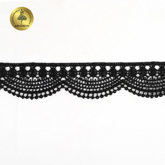 Кружево гипюр KRUZHEVO арт.TR.0733 шир.30мм цв.03 черный уп.9м Кружево гипюр KRUZHEVO арт.TR.0733 шир.30мм цв.03 черный уп.9м