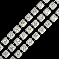 Бусины на нитях со стразами арт. ABS-28 шир. 5мм, стразы ?4мм уп. 9,14м