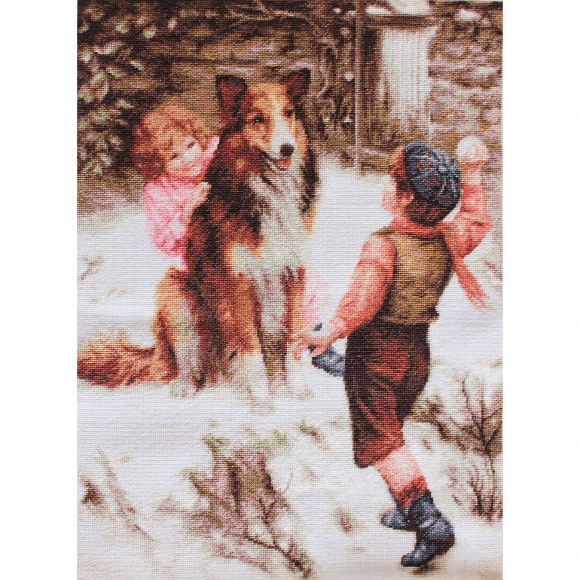 Набор для вышивания LUCA-S арт. B540 Игра в снежки 31х42,5 см