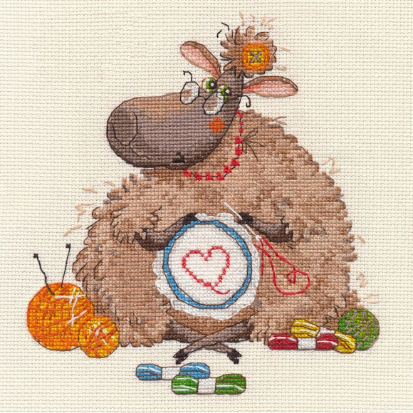 Набор для вышивания ОВЕН арт. 1466 Овечка Глаша 16х17 см Набор для вышивания ОВЕН арт. 1466 Овечка Глаша 16х17 см