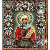 Набор для вышивания хрустальными бусинами ОБРАЗА В КАМЕНЬЯХ арт. 77-И-06 Святая Наталья 14,5х16,5 см