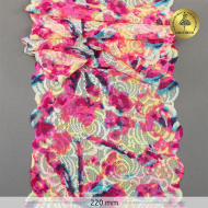 Кружево-стрейч KRUZHEVO арт.TBY.OG49 шир.220мм цв.мульти, уп.10м