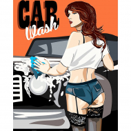 Картины по номерам с холстом на подрамнике ФРЕЯ арт.PNB.C1 №38 Автомойка. Поп-арт 50х40 см