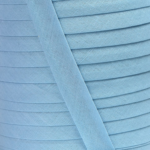 Косая бейка хлопок TBY арт.CB15 шир.15мм цв.F184 св.голубой уп.132 м