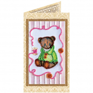 Набор для вышивания бисером АБРИС АРТ арт. AO-107 Мишка Тедди-6 8,4х14 см