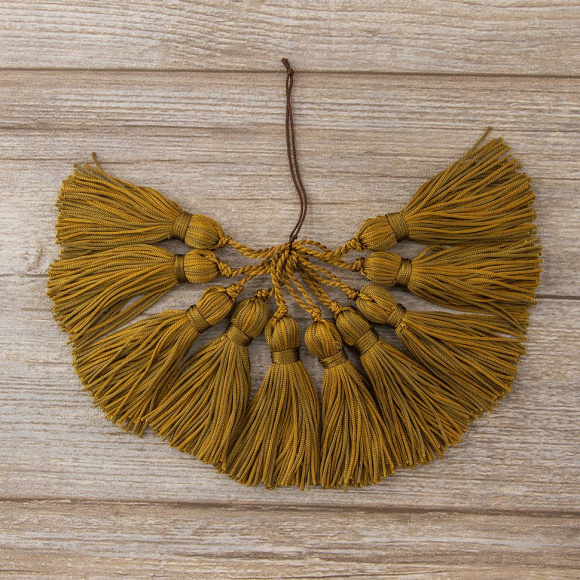 183413_Кисть декоративная на шнуре, длина 70 мм, цвет ярко-коричневый 183413_Кисть декоративная на шнуре, длина 70 мм, цвет ярко-коричневый