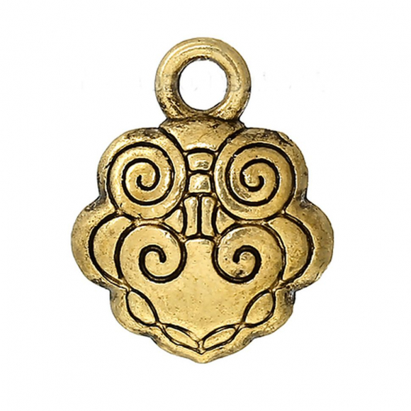 Подвеска металлическая Замок арт.TB.8S.B54242 Античное золото 14х11 мм уп.100шт