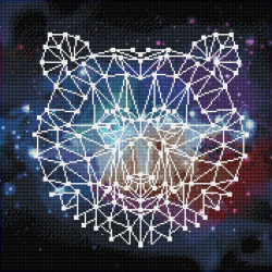 Кристальная мозаика на холсте ФРЕЯ арт.ALV-110 Медведь. Абстракция 50х50 см