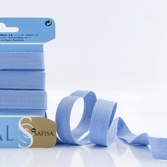 32161_Тесьма киперная хлопковая на блистере SAFISA, 14 мм, 2,5 м , цвет 04, голубой светлый
