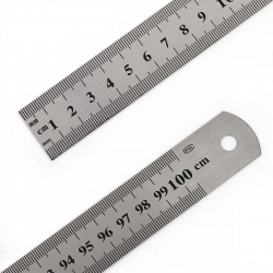 Линейка стальная Maxwell 100 см, 0.7 мм арт.MAX.8107 ПВХ чехол