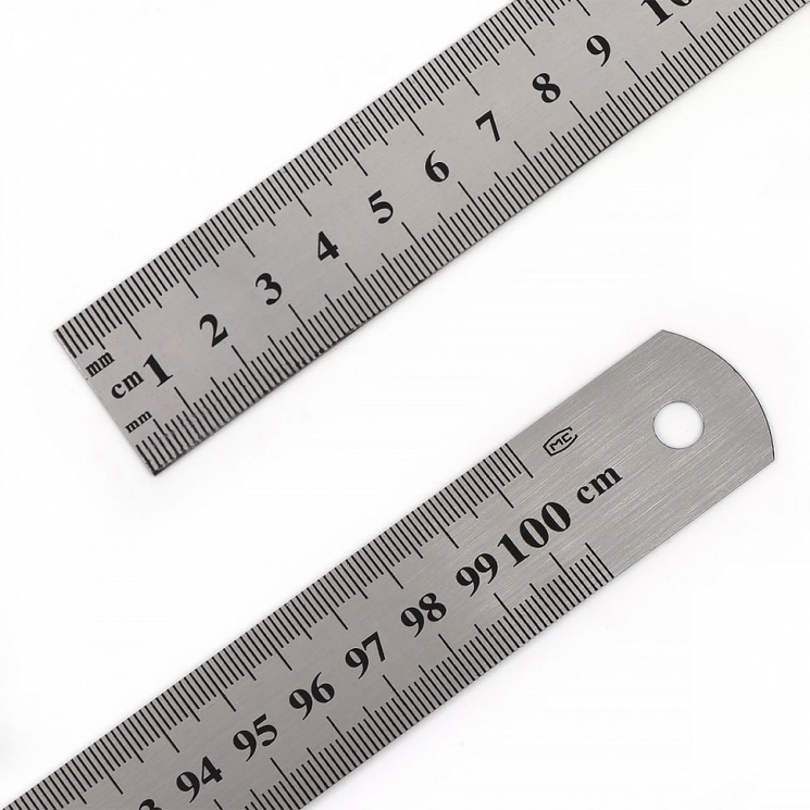 Линейка стальная Maxwell 100 см, 0.7 мм арт.MAX.8107 ПВХ чехол