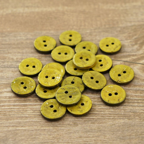 Пуговицы CONCEPT, размер 24, кокос, цвет COL.12 желто-зеленый