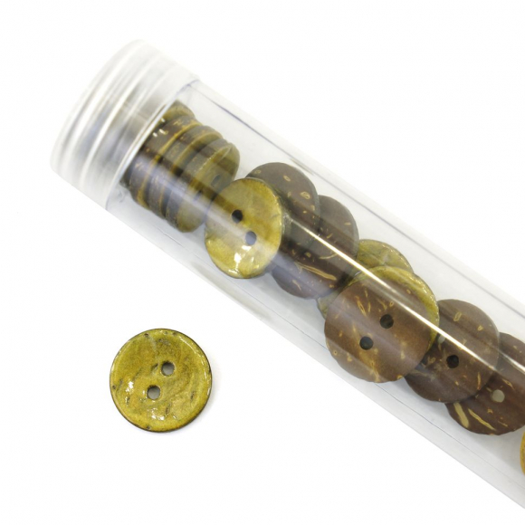 Пуговицы CONCEPT, размер 24, кокос, цвет COL.12 желто-зеленый