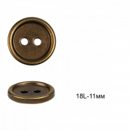 Пуговицы пластиковые C-NE72 цв.бронза 18L-11мм, 2 прокола, 36шт