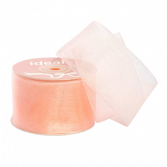 Лента капрон (органза) IDEAL шир.50мм цв.1009 персиковый уп.27,4 м