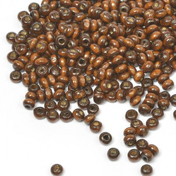 Бусины деревянные MAGIC HOBBY арт.MG-B 475 цв.1 т.коричневый уп.40г 5мм, in ?1,5 мм 1660±3 шт.