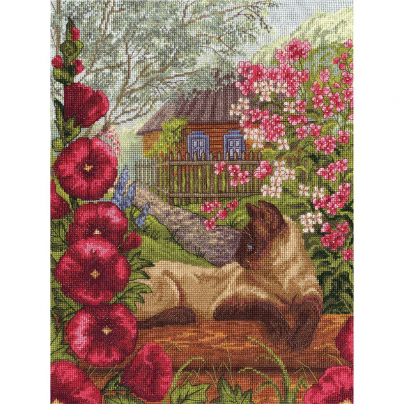 Набор для вышивания PANNA арт. J-1103 Отдых под мальвой 24х32 см