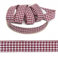 Тесьма TBY декоративная Гусиные лапки DT03252 шир.25мм цв.02 бордовый уп.22,9м