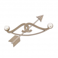 Брошь металл Лук со стрелой с жемчугом арт.TBY.91759 32х70мм цв. матовый никель уп. 5шт Брошь металл Лук со стрелой с жемчугом арт.TBY.91759 32х70мм цв. матовый никель уп. 5шт
