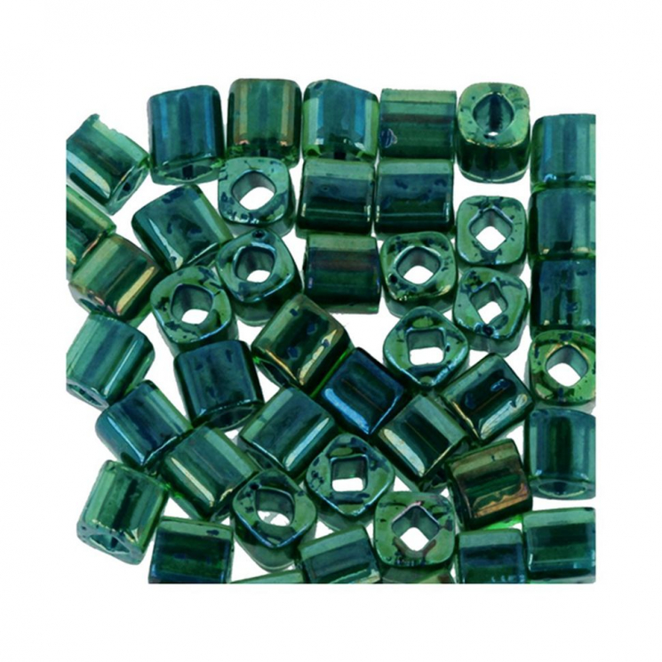 Бисер Япония "TOHO" CUBE №3  4 мм 5 х 5 г №0249 зеленый