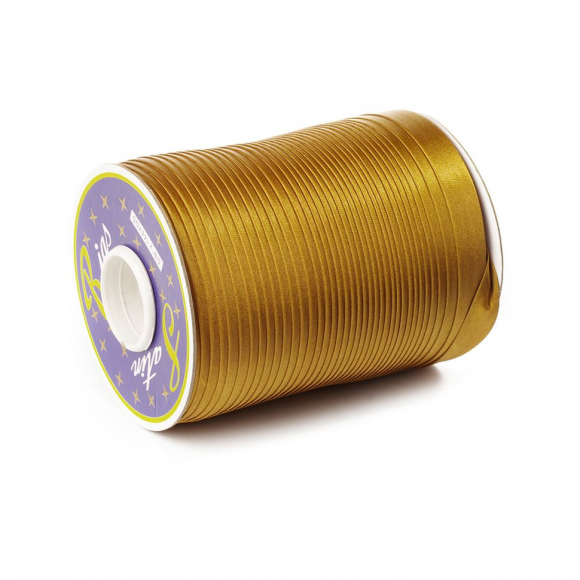 Косая бейка TBY атласная шир.15мм цв.F289 т.горчичный уп.132 м