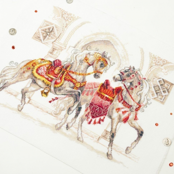 Набор для вышивания ЧУДЕСНАЯ ИГЛА PREMIUM арт.320-425 Королевские скакуны 40х30 см