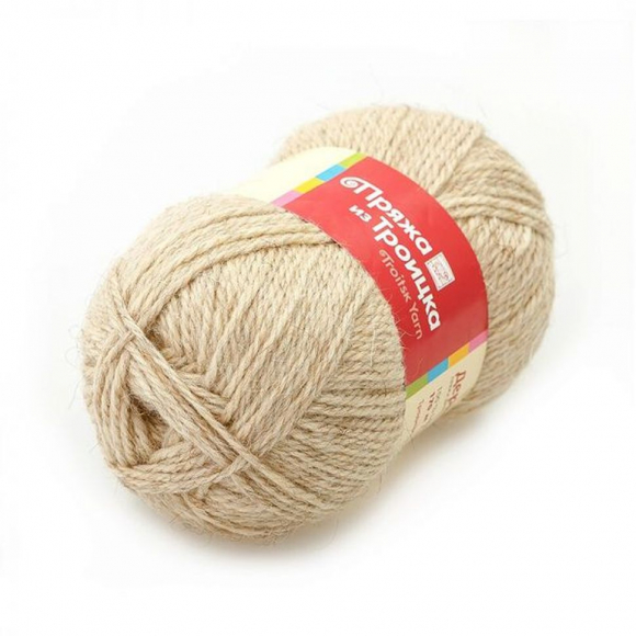 Пряжа для вязания ТРО Деревенька (100% шерсть) 10х100г/170м цв.2441 натуральный светлый Пряжа для вязания ТРО Деревенька (100% шерсть) 10х100г/170м цв.2441 натуральный светлый