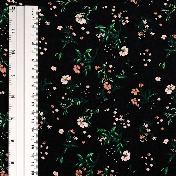 Ткань Штапель 90 г/м? 100% вискоза шир.145 см арт.TBY.Vi.pr.E1007.4 цв.04 черный рул.25м