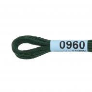 Нитки для вышивания Gamma мулине (0820-3070) 100% хлопок 24 x 8 м цв.0960 т.зеленый