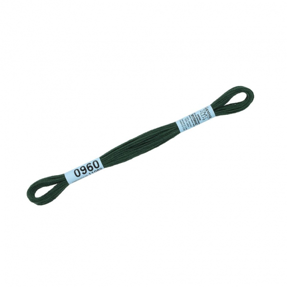 Нитки для вышивания Gamma мулине (0820-3070) 100% хлопок 24 x 8 м цв.0960 т.зеленый