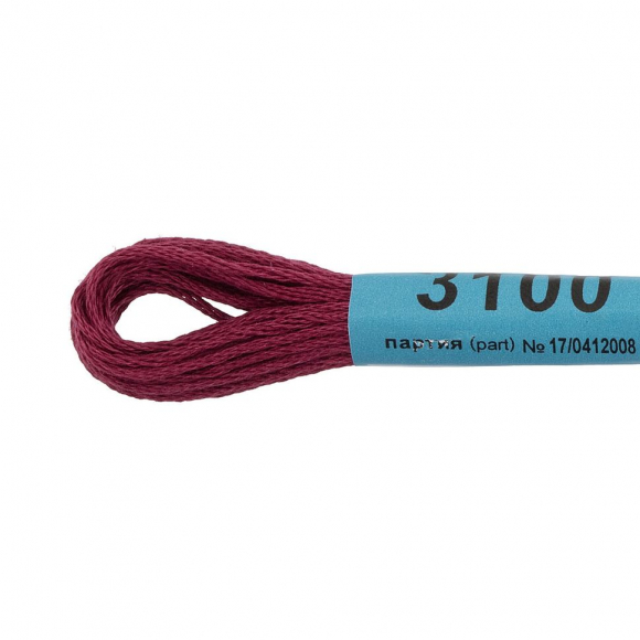 Нитки для вышивания Gamma мулине (3071-3172) 100% хлопок 24 x 8 м цв.3100 св.вишневый