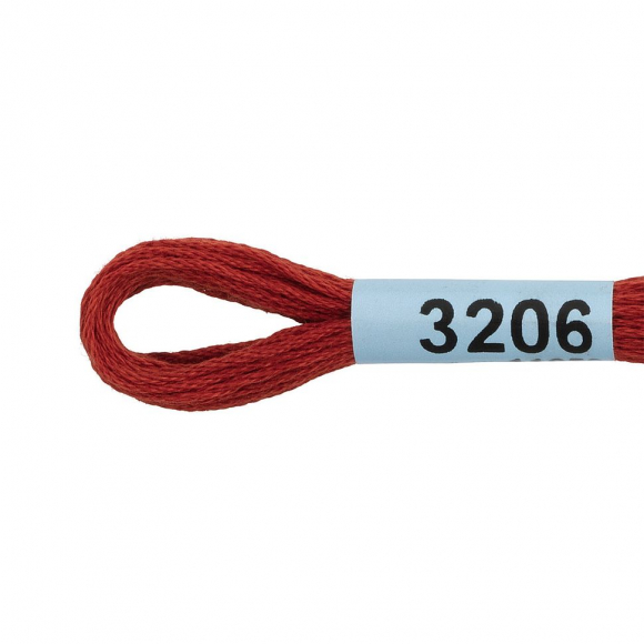 Нитки для вышивания Gamma мулине (3173-6115) 100% хлопок 24 x 8 м цв.3206 красно-коричневый