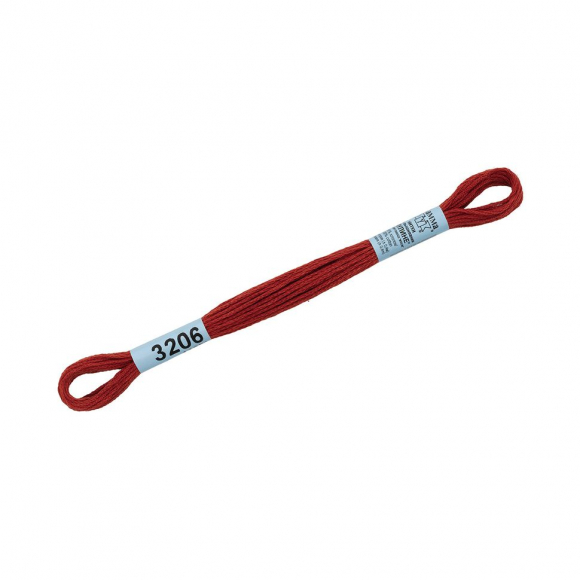 Нитки для вышивания Gamma мулине (3173-6115) 100% хлопок 24 x 8 м цв.3206 красно-коричневый