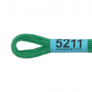 Нитки для вышивания Gamma мулине (3173-6115) 100% хлопок 24 x 8 м цв.5211 зеленый