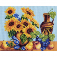 Рисунок на канве МАТРЕНИН ПОСАД арт.37х49 - 0740 Натюрморт с подсолнухами