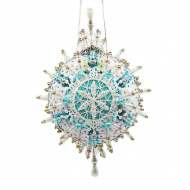193016_Набор для творчества - елочная игрушка "Снежинка бирюзовая" (бело-бирюзовый)