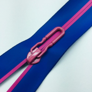 Молния водостойкая №7В4 полоса блеск н/р 18см электрик 220/фуксия383