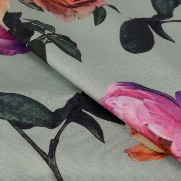 Ткань шелк Армани креп 90 г/м? 97% полиэстер, 3% лайкра шир.148 см арт.T.0326.6 цв.06 зеленый рул.25м